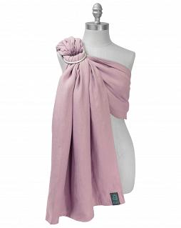 Koru Carrier Linen Ring Sling Baby Carrier, Double-Layer - Blush (Silver Ring/Matte)