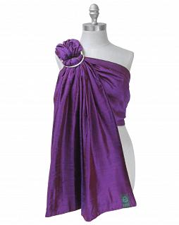Koru Carrier Silk Ring Sling Baby Carrier, Double-Layer - Purple Sunset (Silver Ring/Matte)