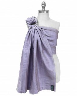 Koru Carrier Silk Ring Sling Baby Carrier, Double-Layer - Lavender (Silver Ring/Matte)