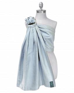 Koru Carrier Silk Ring Sling Baby Carrier, Double-Layer - Artic Ice (Silver Ring/Matte)